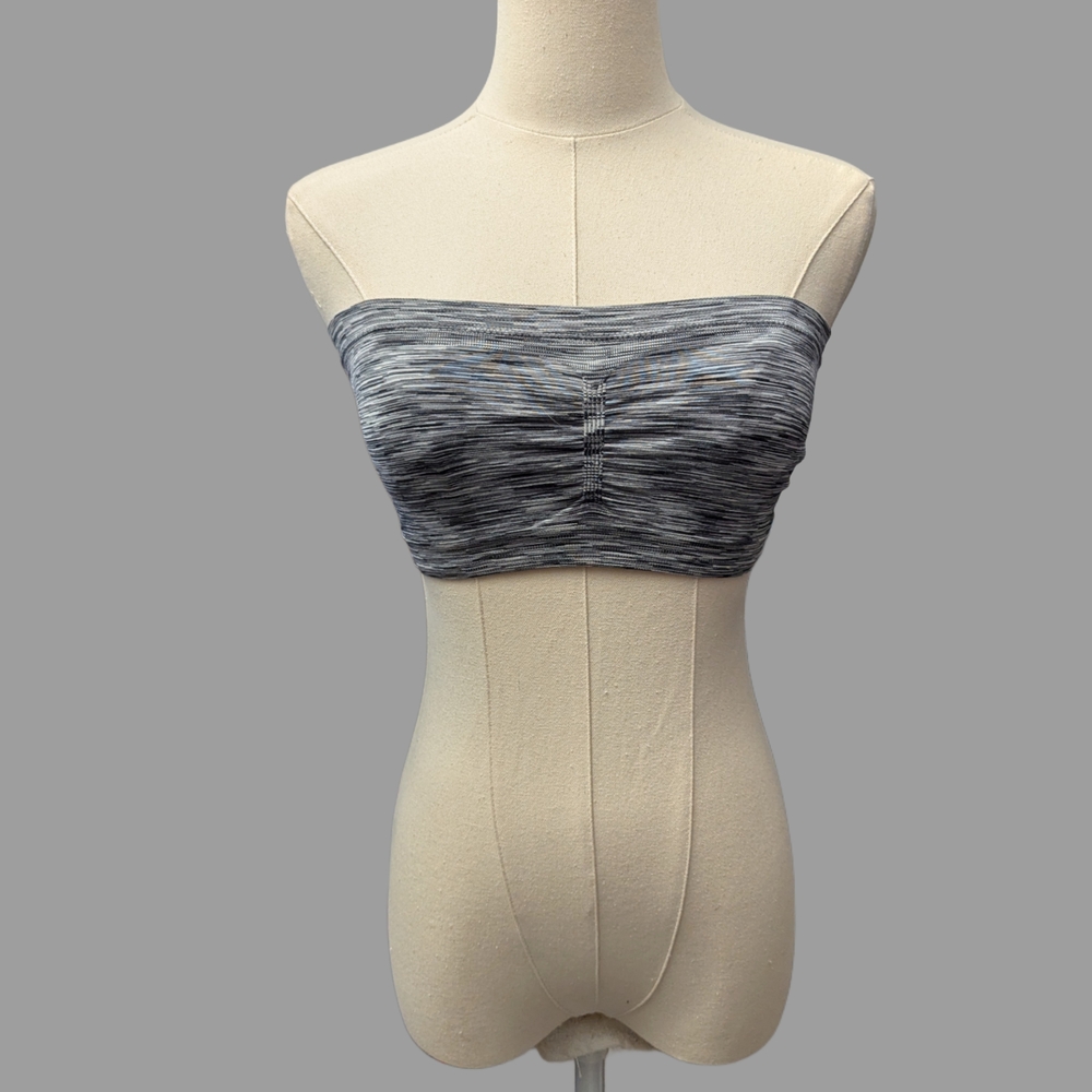 Gray Ruched Bandeau Top